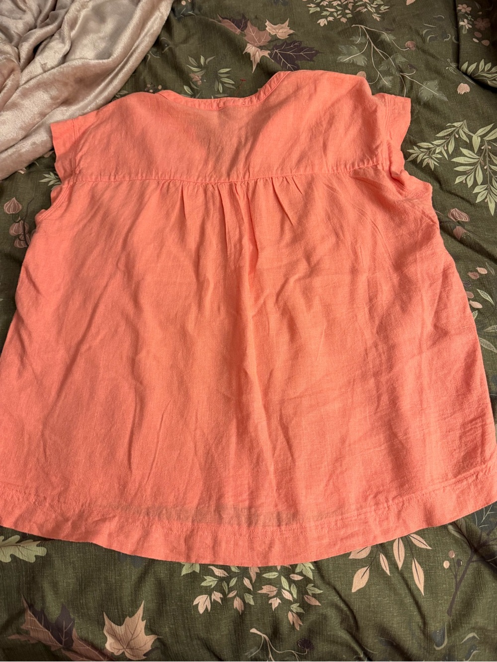 Splendid Coral Notch-Neck Cap Sleeve Blouse - Picture 8 of 8